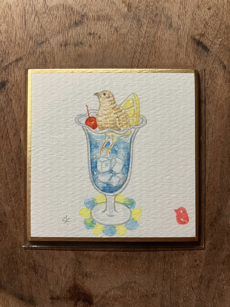 Quail Soda-No.6／姫色紙 水彩原画