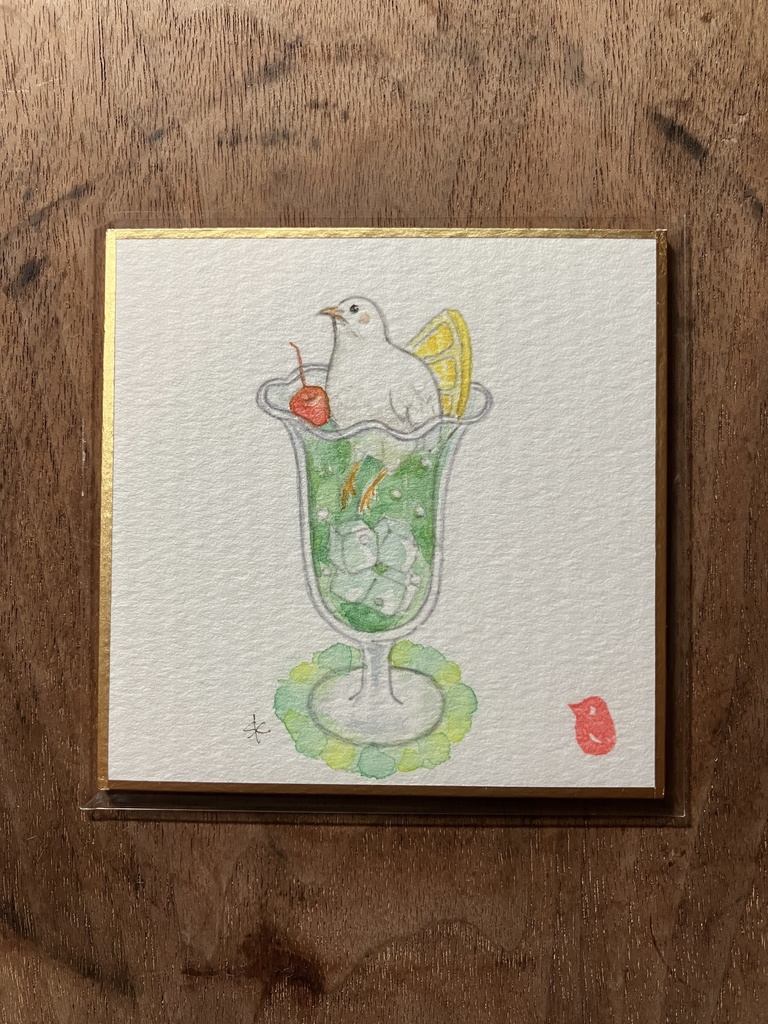 Quail Soda-No.11／姫色紙 水彩原画