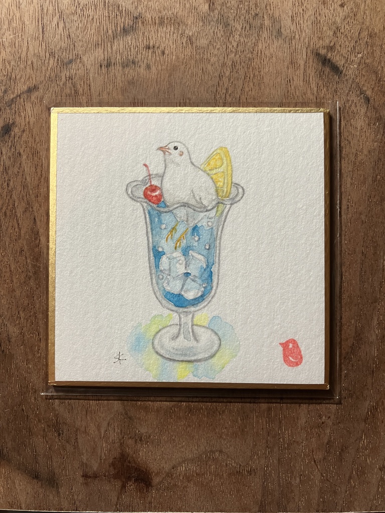 Quail Soda-No.12／姫色紙 水彩原画