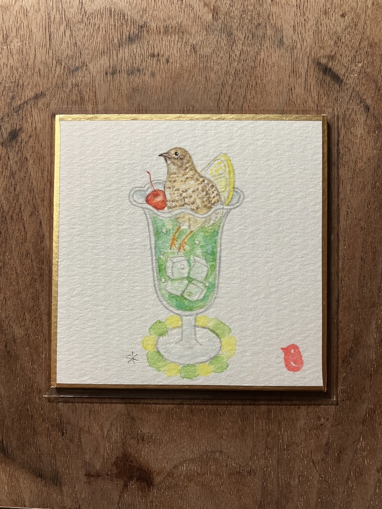 Quail Soda-No.13／姫色紙 水彩原画