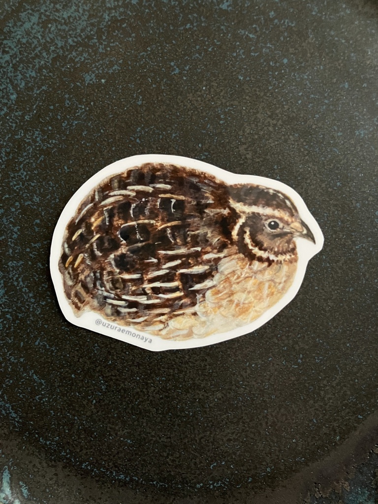 うづら絵ステッカー／鶉箱絵-No.1