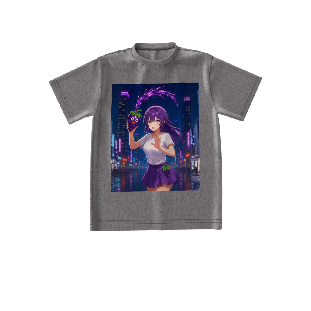 ぶどうちゃん ネオン爆弾Tシャツ ~紫汁LOVE爆発♡~
