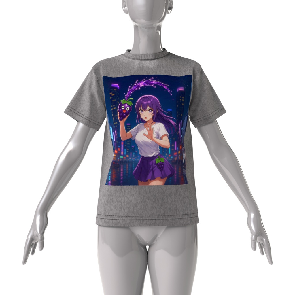 ぶどうちゃん ネオン爆弾Tシャツ ~紫汁LOVE爆発♡~