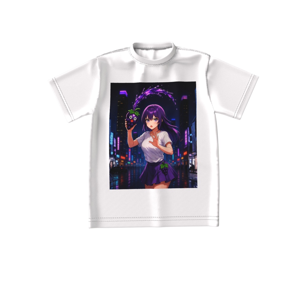ぶどうちゃん ネオン爆弾Tシャツ ～紫汁LOVE爆発♡～