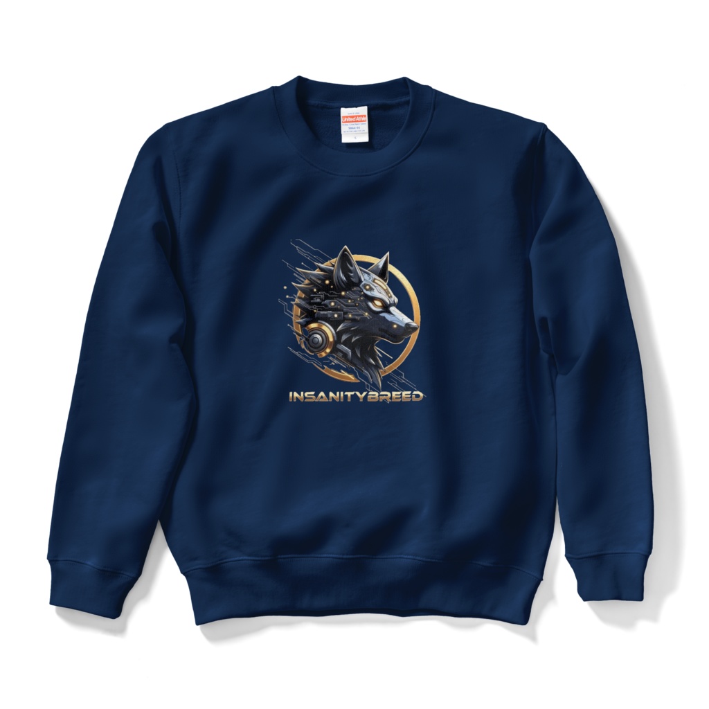 【INSANITYBREED】"GOLDEN FANG" Cybernetic Wolf Heavy Sweatshirt