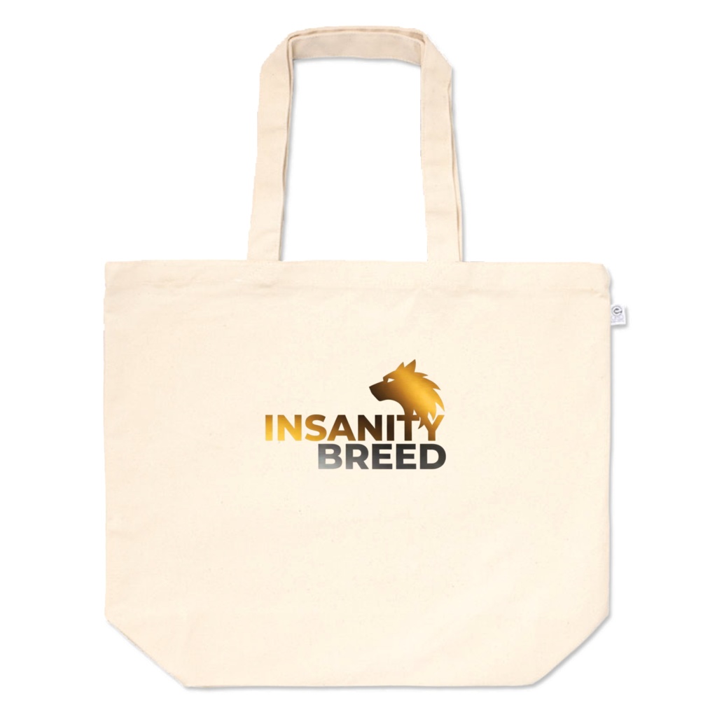 【INSANITYBREED】Logo Graphics Cotton Tote Bag / GOLD & STEEL