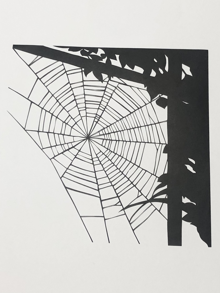 切り絵原画 蜘蛛の巣 額なし 15角 切り絵の工房 Booth