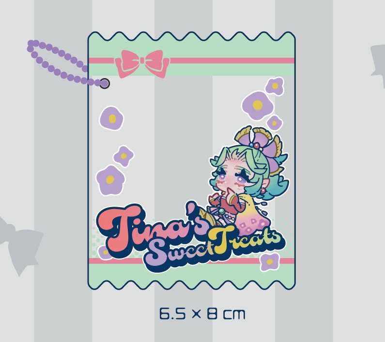 お菓子パッケージ風チャック付きキーホルダー