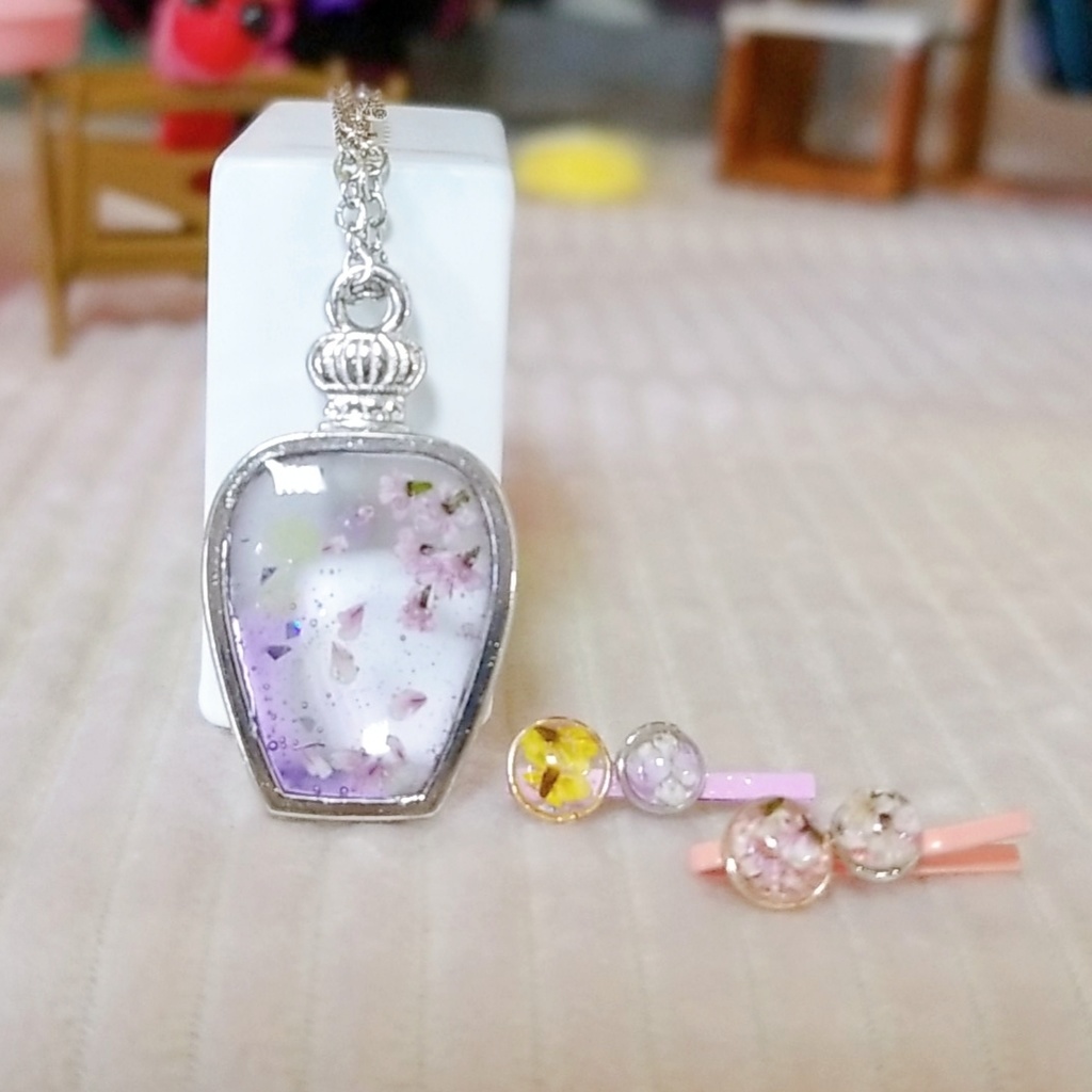 ぬいちゃん用ヘアピン(春花)