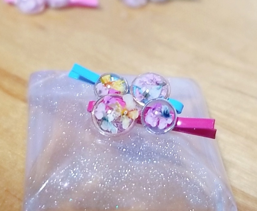ぬいちゃん用ヘアピン(春花)