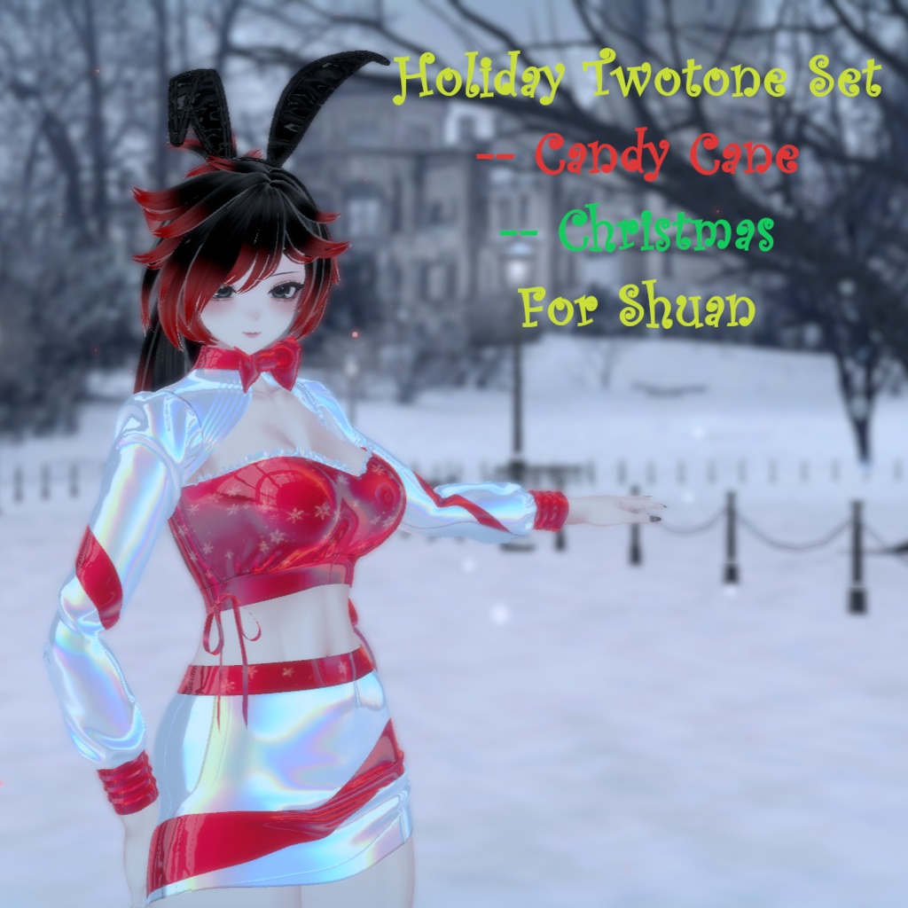 【しゅあん/Shuan】Holiday Two-tone Set (Candy cane & Christmas Theme)