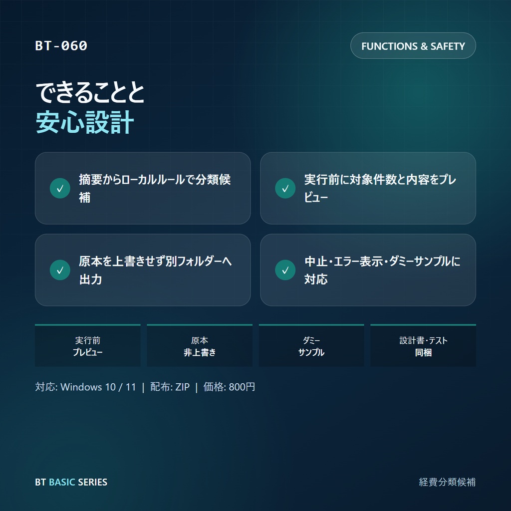 経費分類候補 BASIC|摘要からローカルルールで分類候補