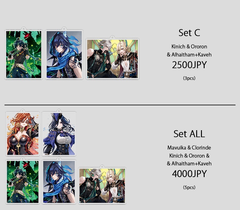 原神イラストアクリルキーホルダー