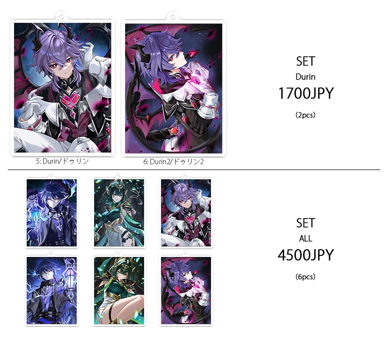 原神イラストアクリルキーホルダー