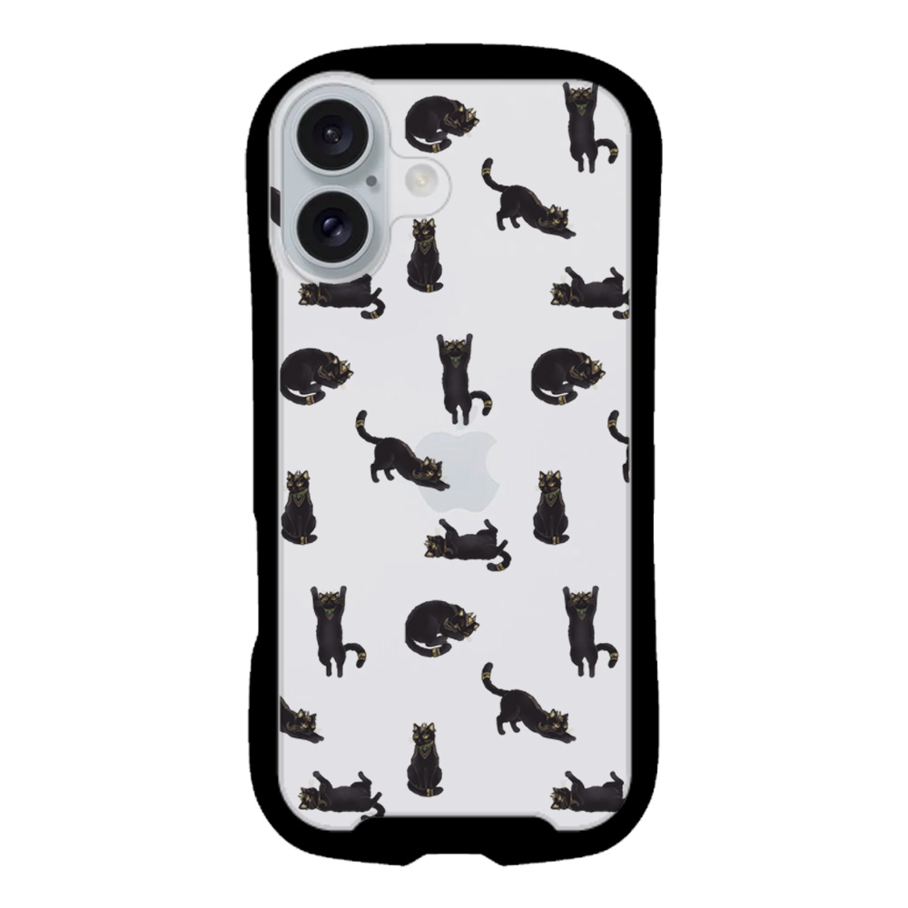 黒猫アシュル グリップ付iPhoneケース