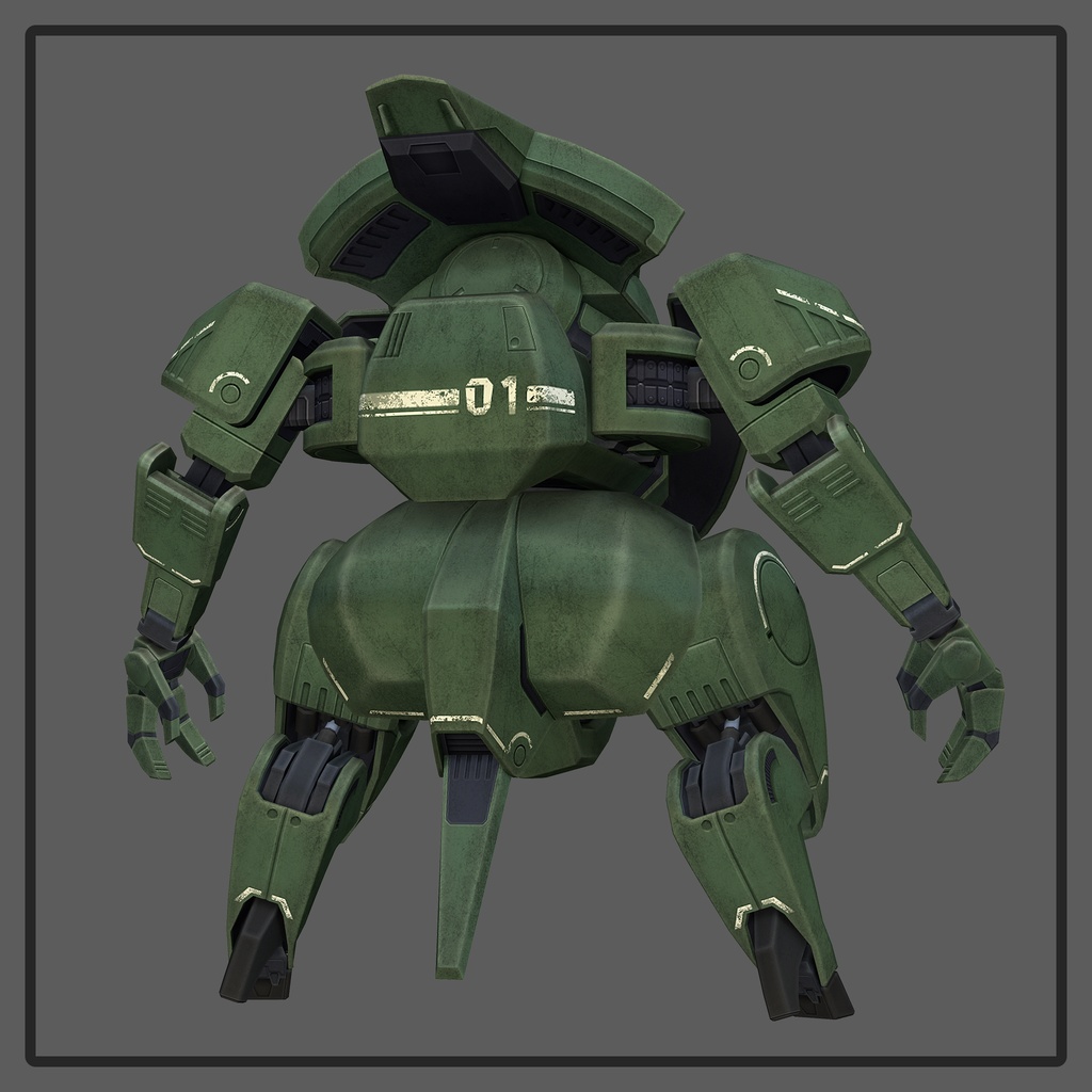 【3Dモデル_ロボ01】オリジナルロボット_Quest対応