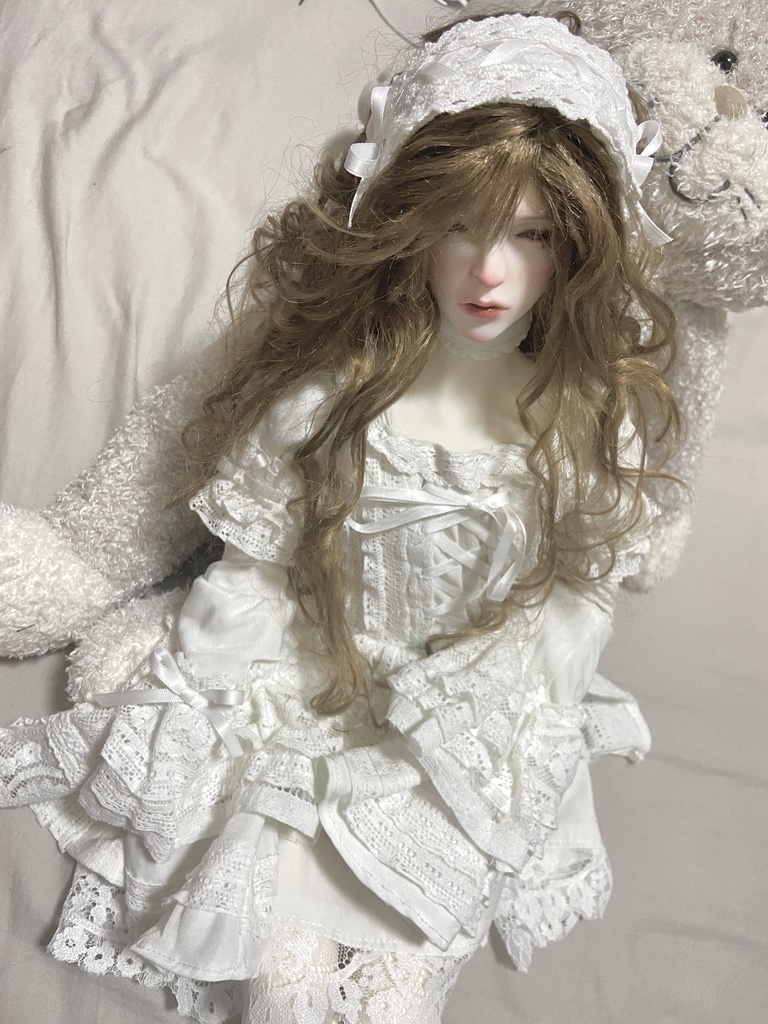 【BJD1/3サイズドール】男娘衣装:ホワイトロリターセット