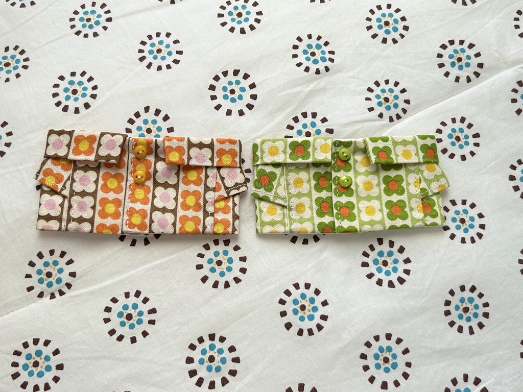 俵形ぬいのレトロ柄シャツ