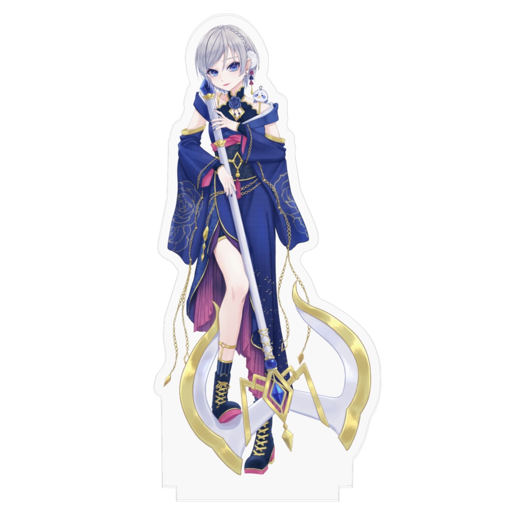 2周年新衣装 旅猫でるふぃ アクリルフィギュア【イラスト:hanamuiさん】