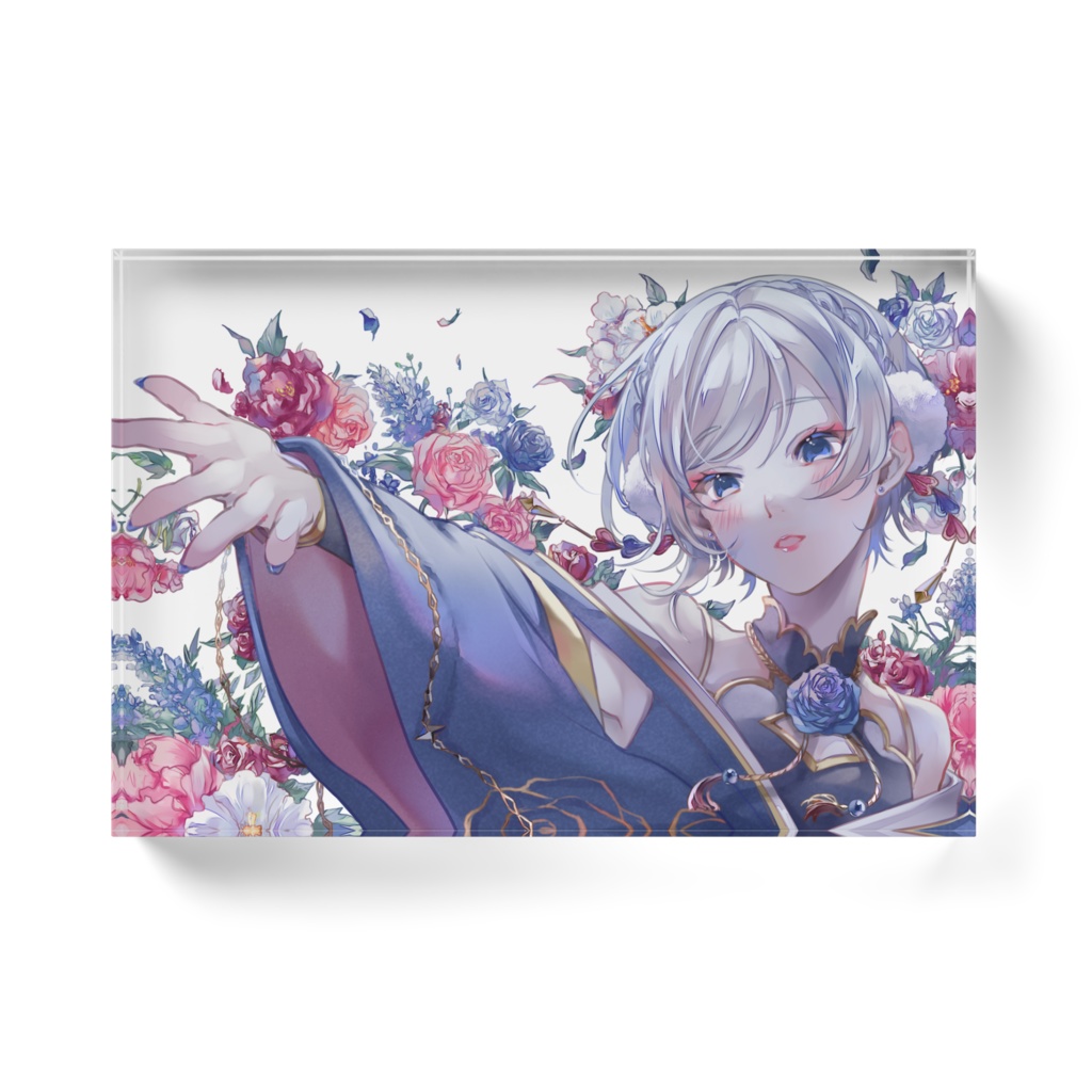 旅猫でるふぃ アクリルブロック【イラスト:ささ味さん】