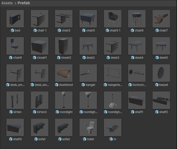 vrchat向け 家具パック vol.1