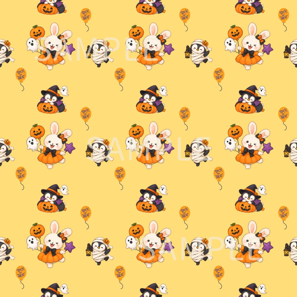 ハロウィン シームレスデジタルペーパー 5枚セット|DIGITAL DESIGN PAPER HAPPY HALLOWEEN SET OF5