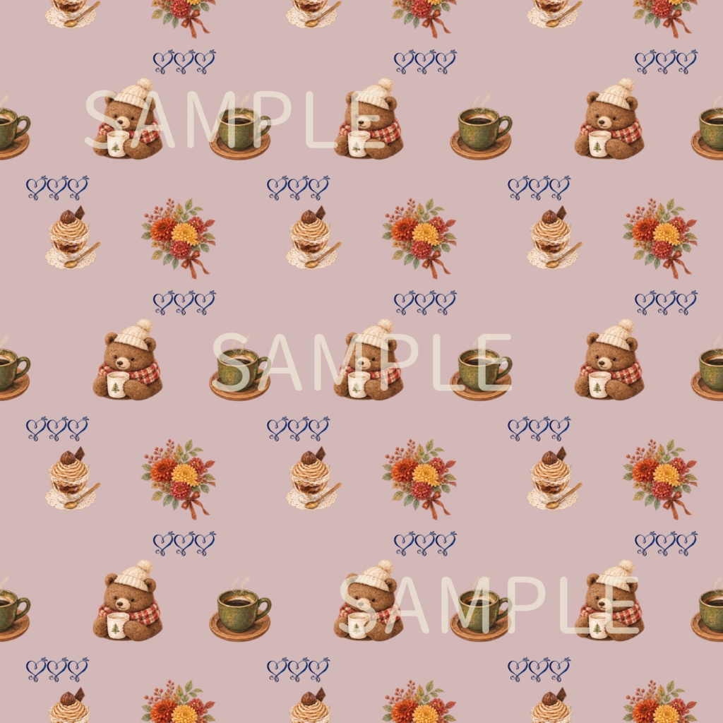 秋冬 シームレスデジタルペーパー3枚セット|DIGITAL DESI GN PAPER SET OF3