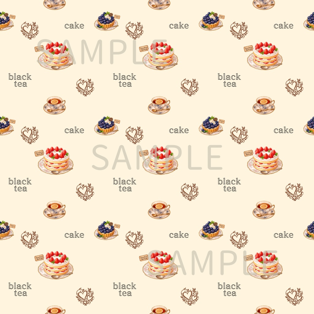 レトロ|カフェ|シームレスデジタルペーパー3枚セット|DIGITAL DESIGN PAPER SET OF3
