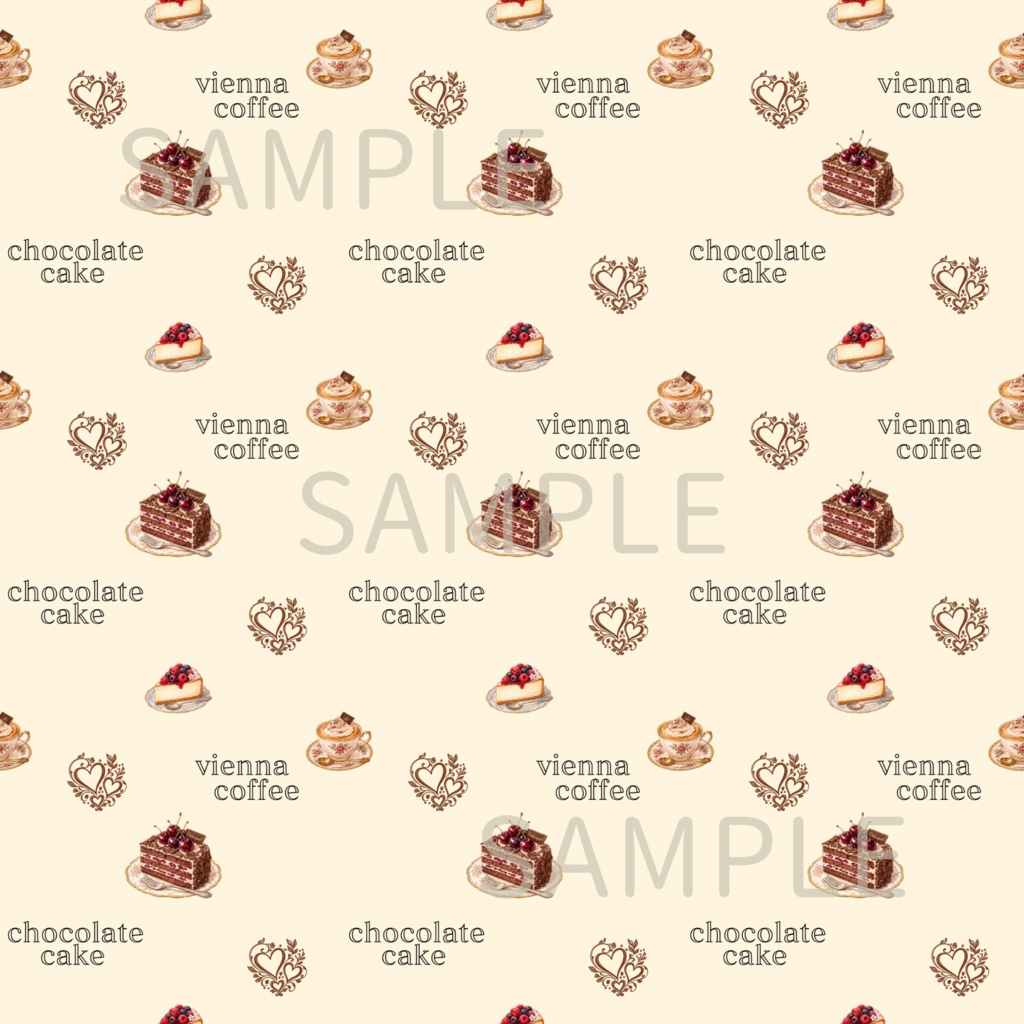 レトロ|カフェ|シームレスデジタルペーパー3枚セット|DIGITAL DESIGN PAPER SET OF3