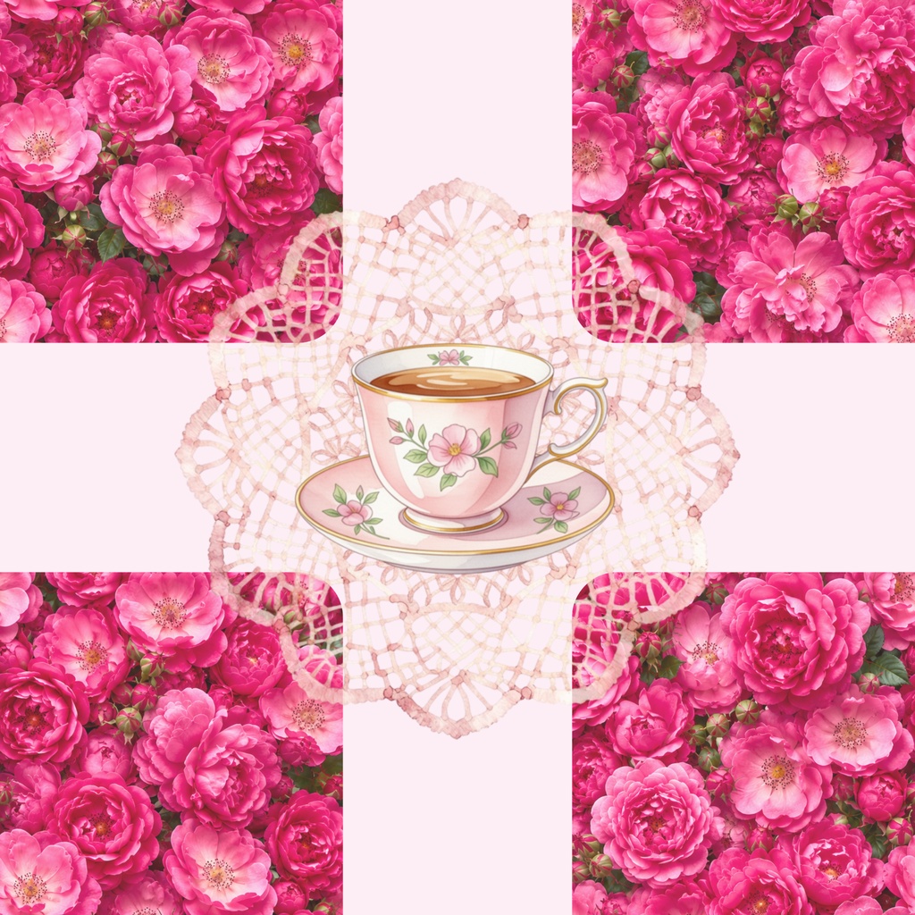薔薇のシームレスペーパー 9枚セット|実写ベース 商用OK デジタル素材 花柄 ラッピング 薔薇 レース 花 ローズ