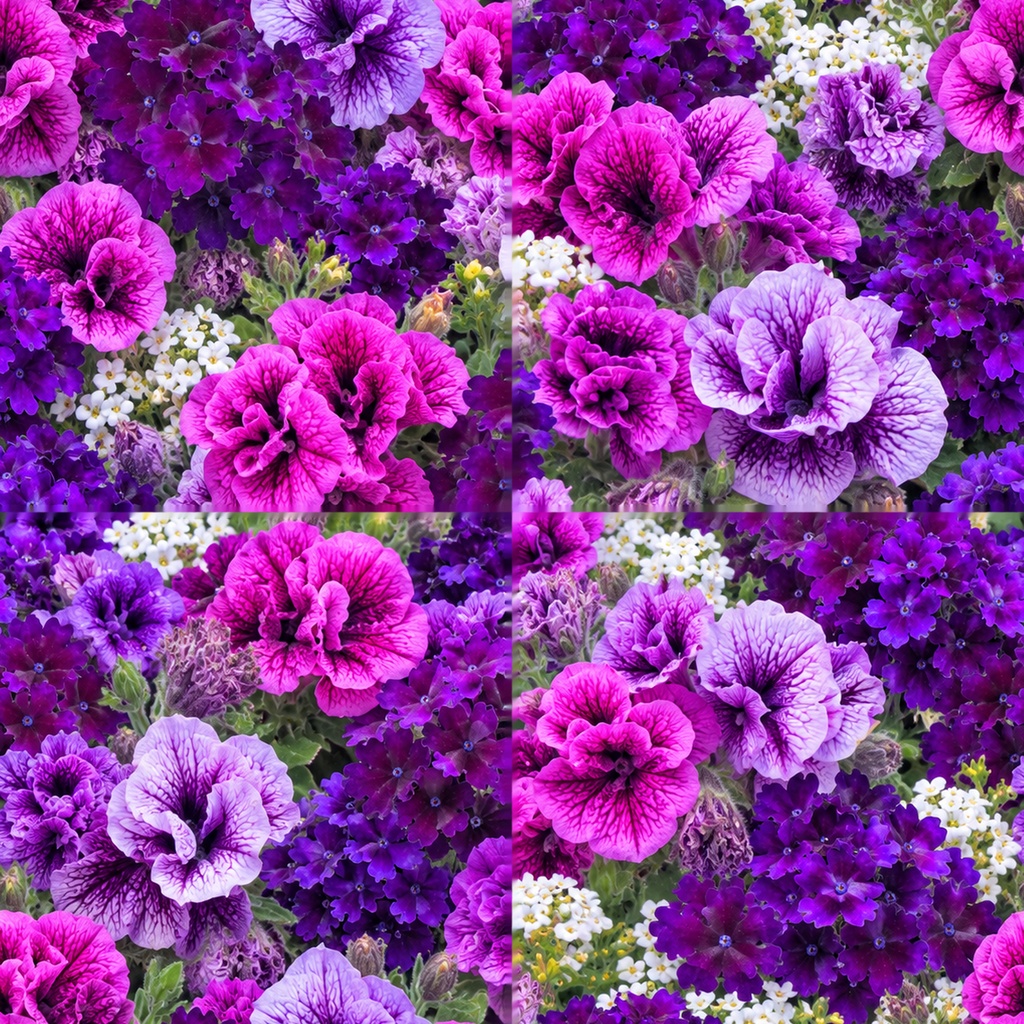 紫の花のシームレスペーパー 9枚セット|実写ベース 商用OK クレマチス パンジー 花柄 素材自分で撮影した花の写真から作った、紫の花のシームレスペーパー 9枚セットです💜 クレマチス、パンジー、ラベンダー、ひなげし、宝石柄など、 上品で華やかな紫で揃えたバリエーション。 密な柄から余白のある柄まで、組み合わせて使えます。 くり返し敷き詰められるシームレス仕様です。