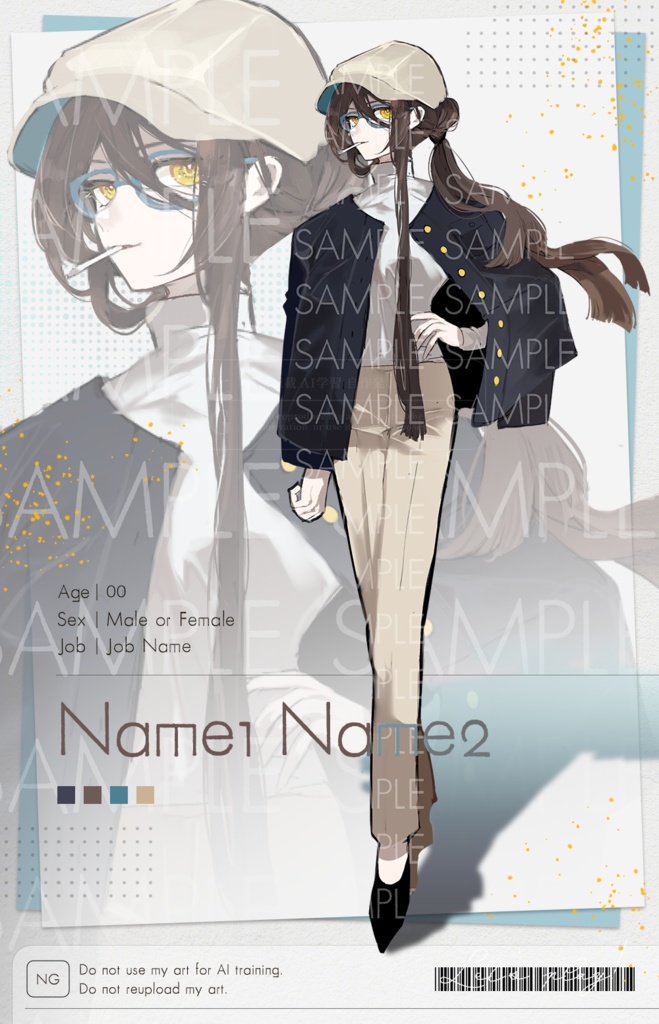 【システム問わず使用可能・PSD有り】TRPG立ち絵ディスプレイ素材セット #001