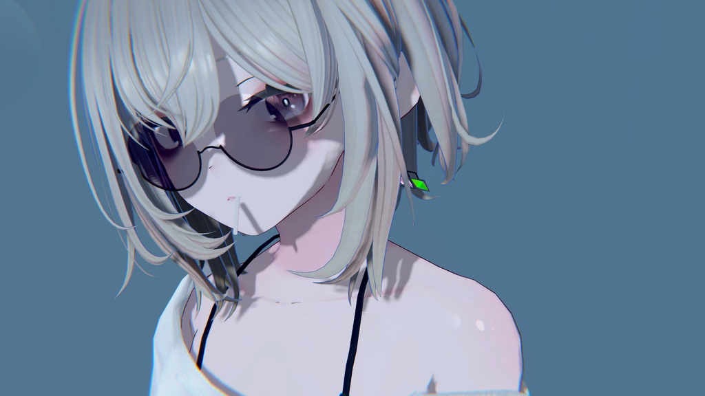 【VRCHAT想定3Dモデル】TwoToneRoundglass 【アクセサリ】 #KoiWasLie