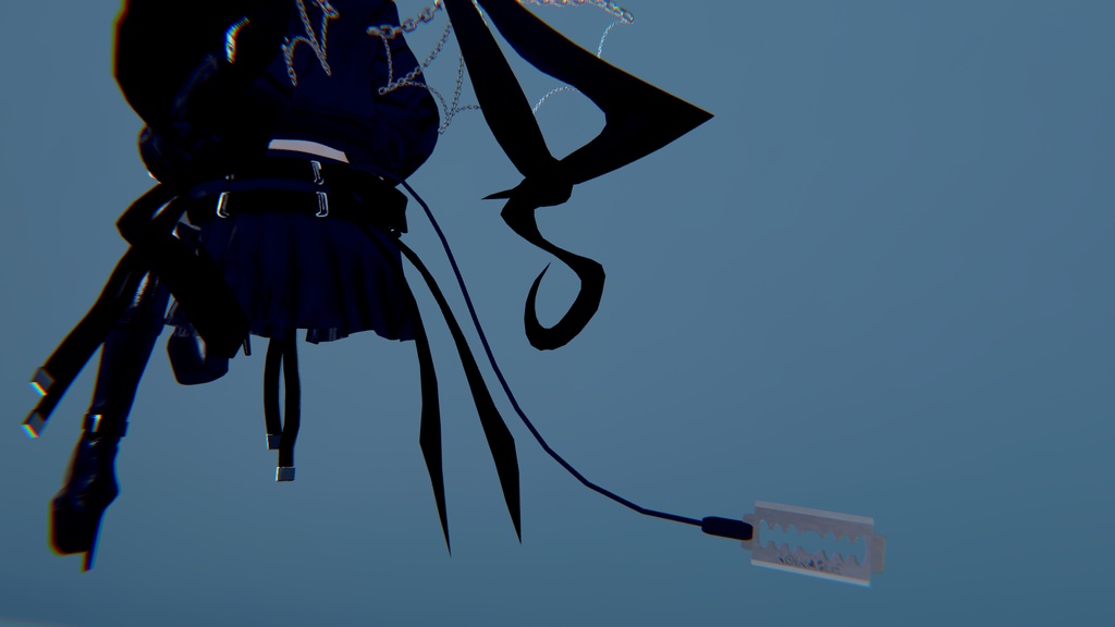 【VRCHAT想定3Dモデル】KnifeEar&RazorTail【アクセサリ】 #KoiWasLie