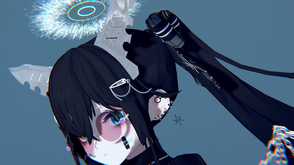 【VRCHAT想定3Dモデル】KnifeEar&RazorTail【アクセサリ】 #KoiWasLie