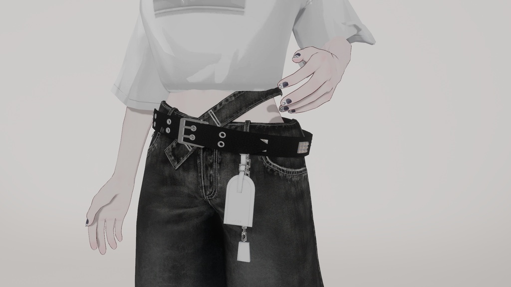 【VRCHAT想定3Dモデル】Punkish Belt【アクセサリ】 #KoiWasLie