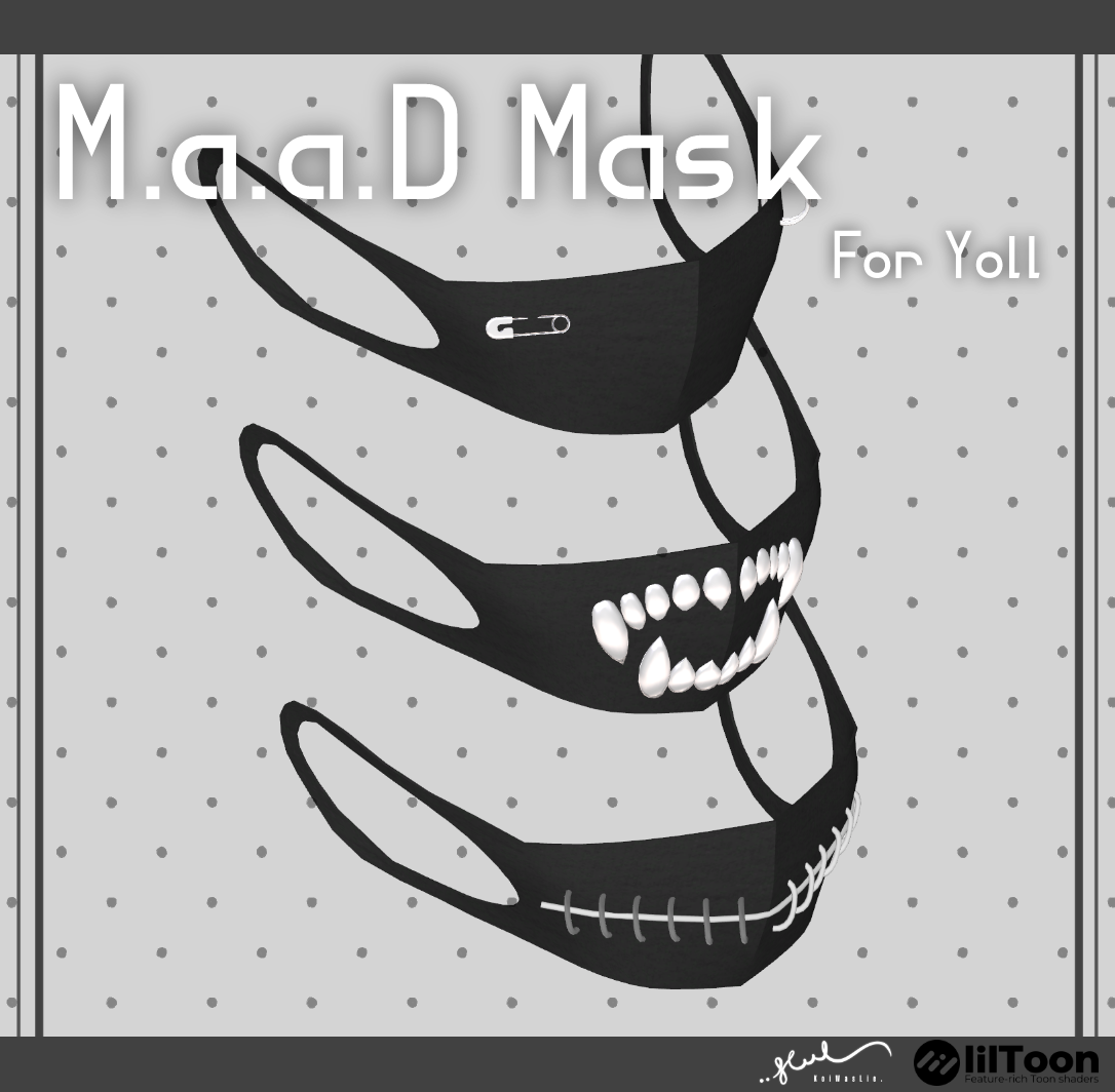 【VRCHAT想定3Dモデル】M.a.a.D Mask【龍のヨルちゃん対応】 #KoiWasLie