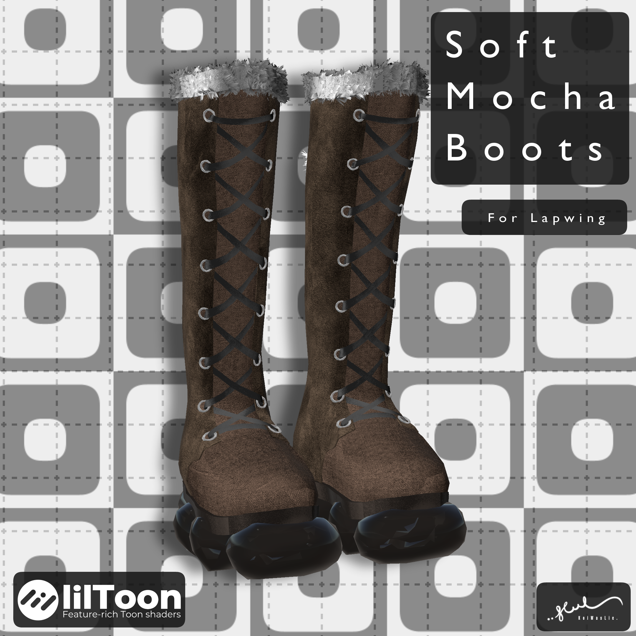 【VRCHAT想定3Dモデル】SoftMochaBoots【Lapwing対応】 #KoiWasLie