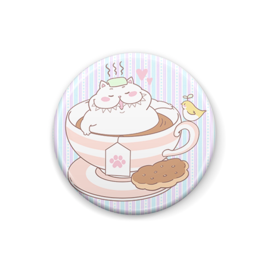 ティーカップのグレート太猫★缶バッジ