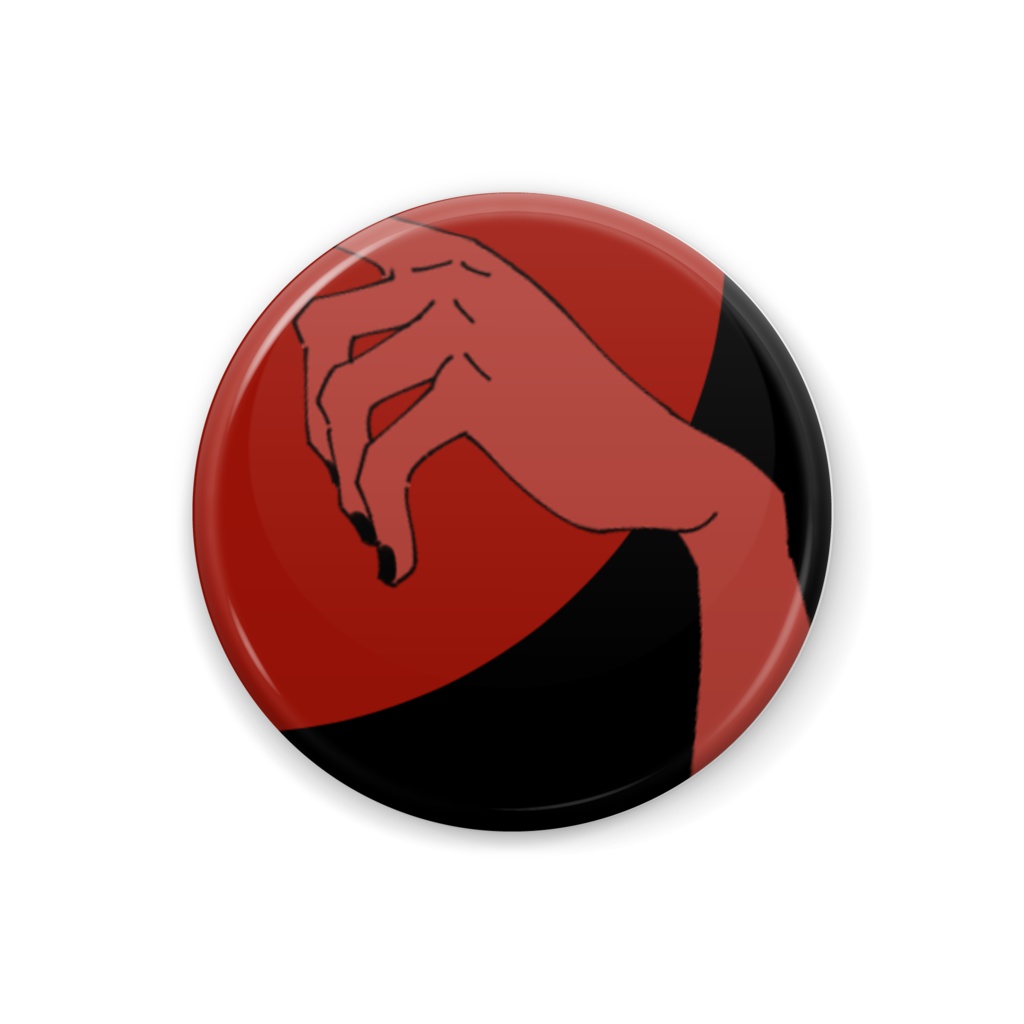 【赤】お手缶バッジ【壱】