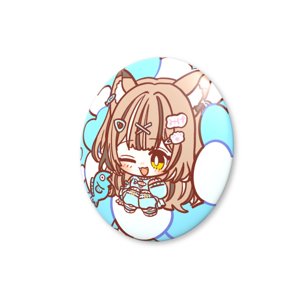 寝恋しらす缶バッジB🐟生誕祭記念🐈