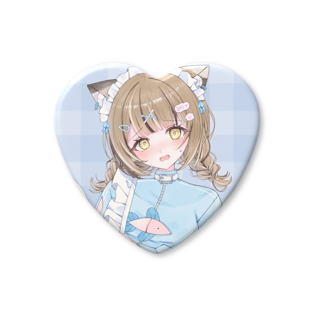 缶バッジ🐈✨４周年記念寝恋しらすキービジュアル三つ編み