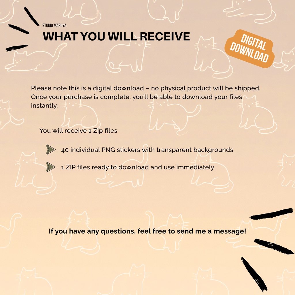 Catuniverse デジタルステッカーセット|Funny Cats in Costumes – 40 PNGs