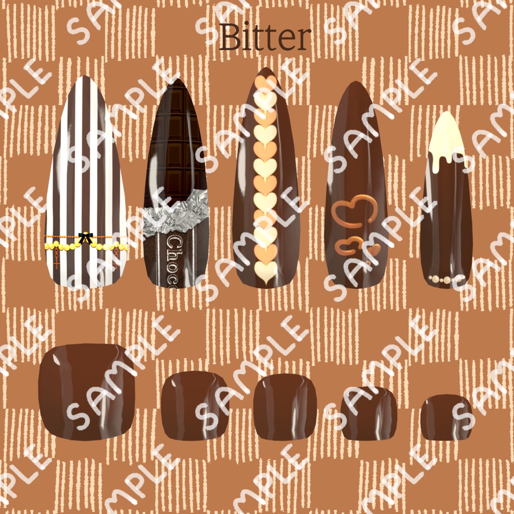 【MDollnail対応】ショコラネイル【Pointのみ対応・全3色】