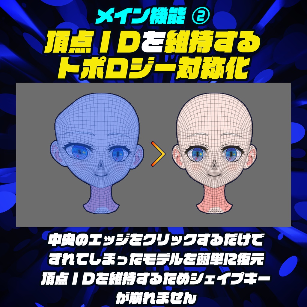 UVを壊さず対称カット!ミラーモディファイア不要でミラー編集アドオン【Blender】|CL LiveMirror
