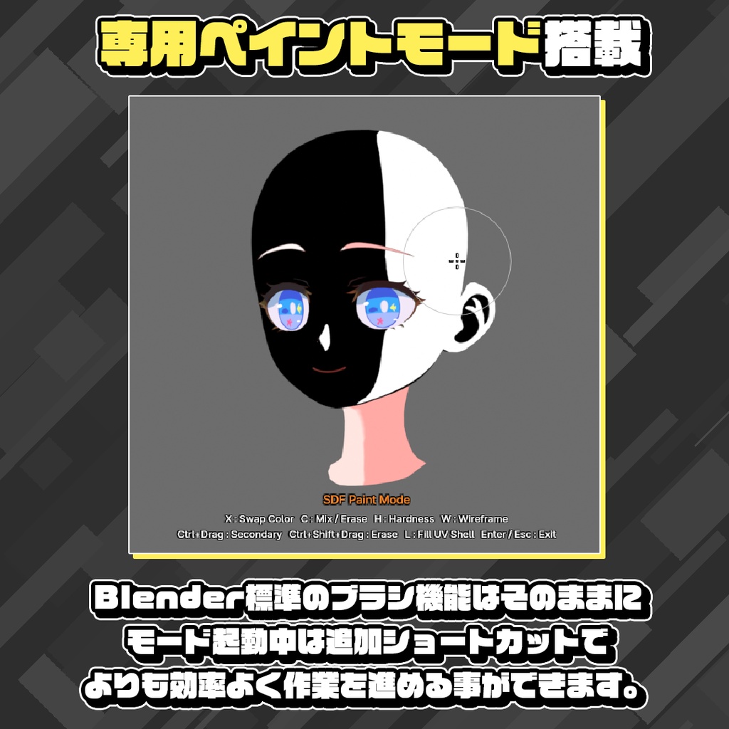 顔のSDFテクスチャを、Blenderだけで作成!|CL SDF Tools