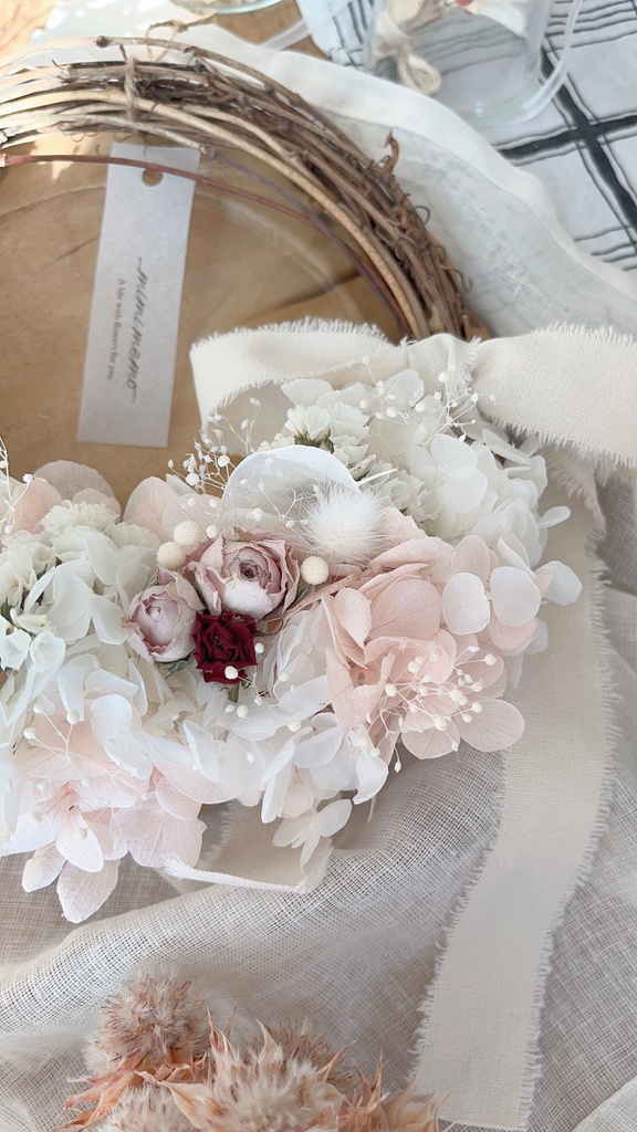 紫陽花とミニ薔薇のハーフリース