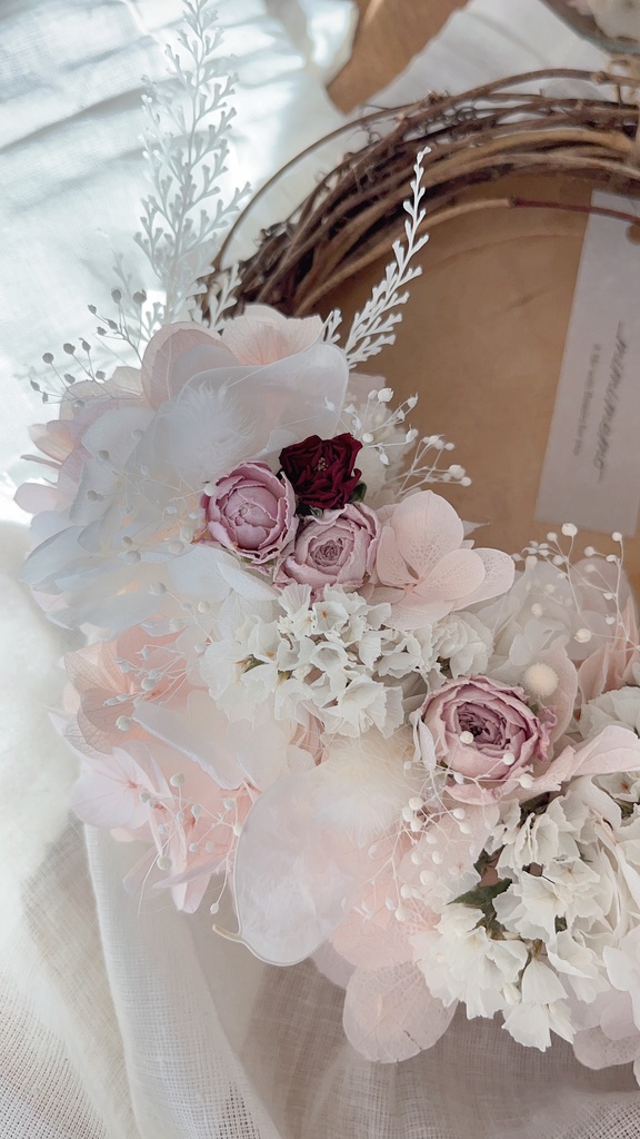 紫陽花とミニ薔薇のハーフリース