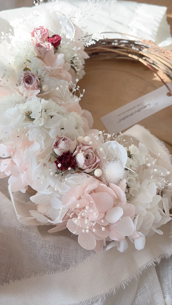 紫陽花とミニ薔薇のハーフリース