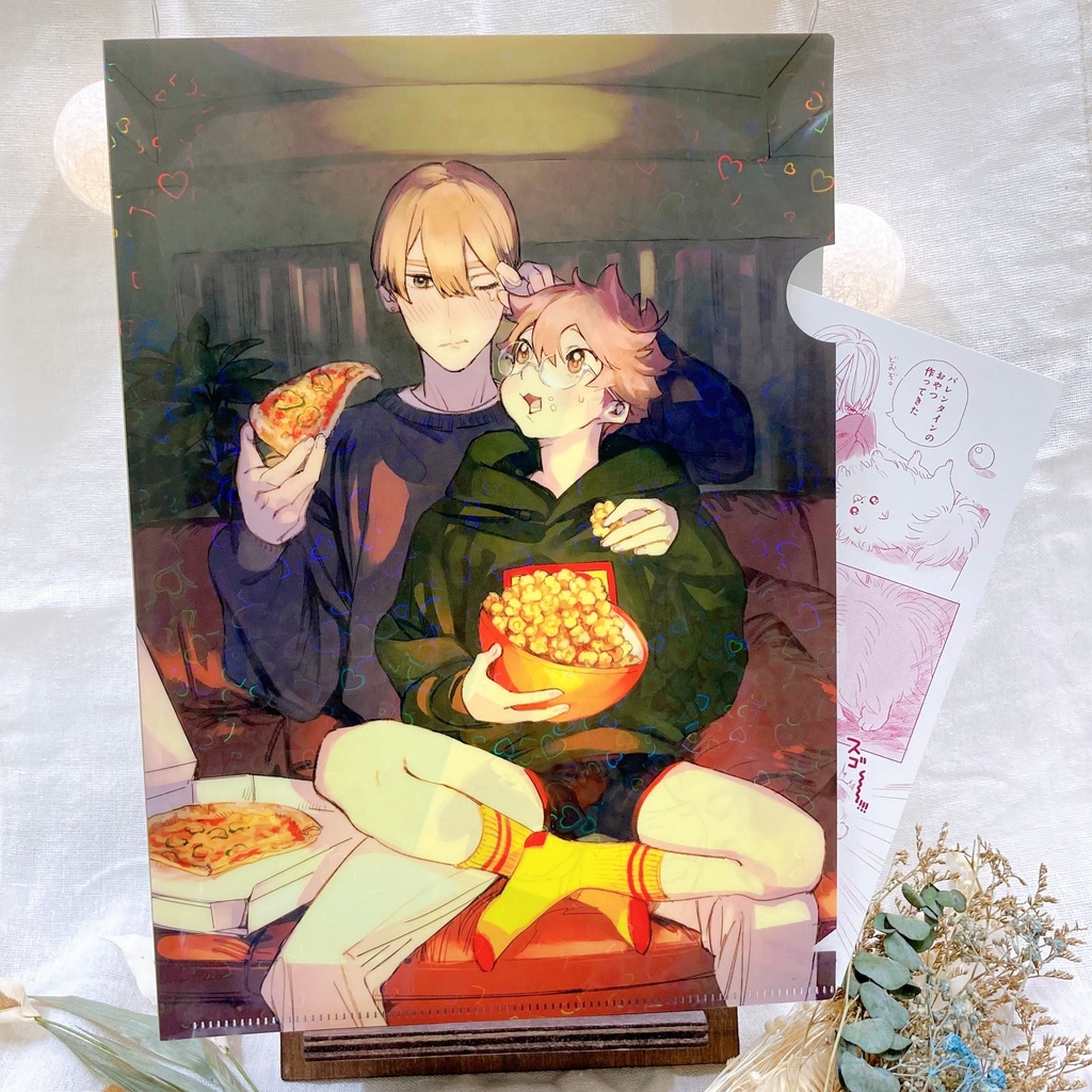 ハートホロクリアファイル(描き下ろし漫画ペーパー付き)【petit gateau展2023】